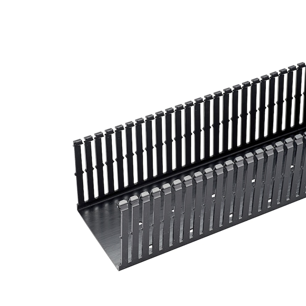 Base Wiring Duct, Type F, Narrow, Black, 3" x 4" x 1' (6-Pack)